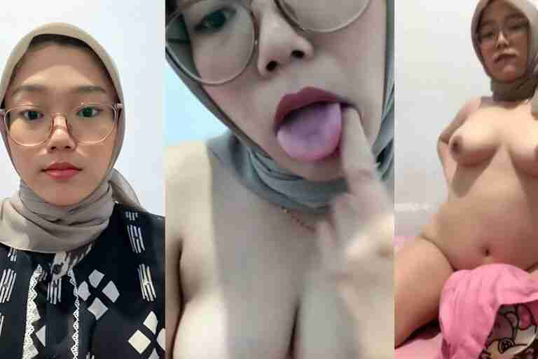 Pegawai BCA Hijab Cantik Berkacamata Live Show Colmek